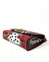 Dolce & Gabbana Red Floral Polka Dot Print Leather Chain DG Logo Shoulder Bag